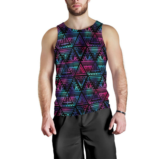 Tribal aztec Dark Multicolor Men Tank Top