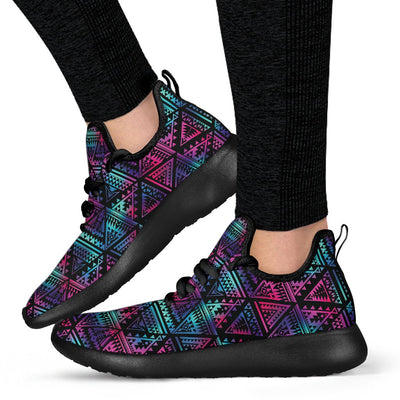 Tribal aztec Dark Multicolor Mesh Knit Sneakers Shoes