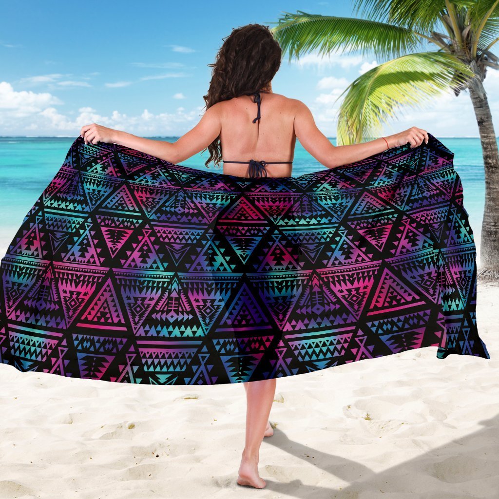 Tribal aztec Dark Multicolor Beach Sarong Pareo Wrap