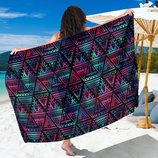 Tribal aztec Dark Multicolor Beach Sarong Pareo Wrap