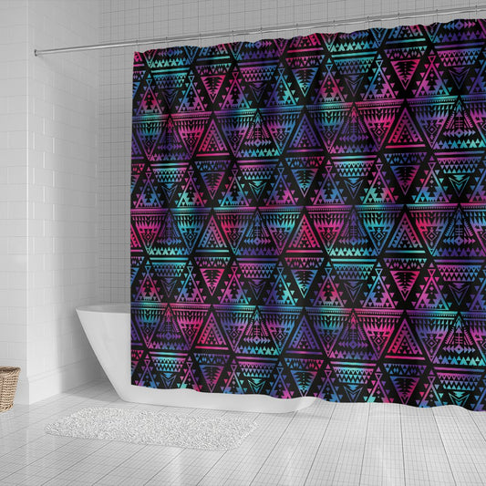 Tribal aztec Dark Multicolor Shower Curtain