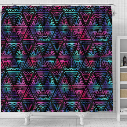 Tribal aztec Dark Multicolor Shower Curtain