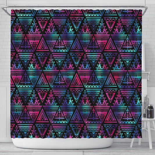 Tribal aztec Dark Multicolor Shower Curtain