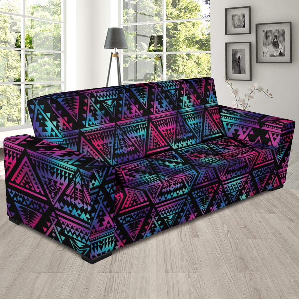 Tribal aztec Dark Multicolor Sofa Slipcover-JORJUNE.COM