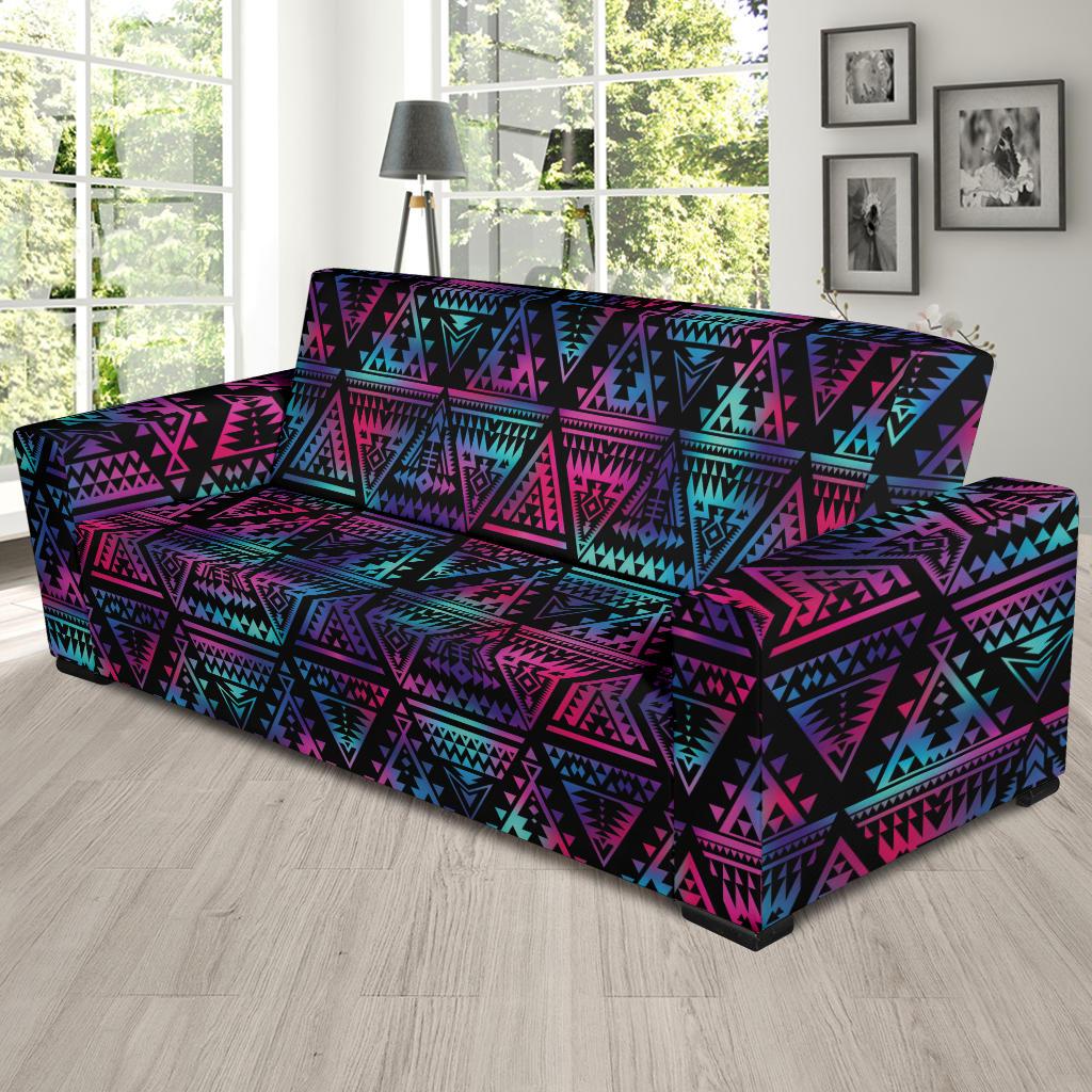 Tribal aztec Dark Multicolor Sofa Slipcover-JORJUNE.COM
