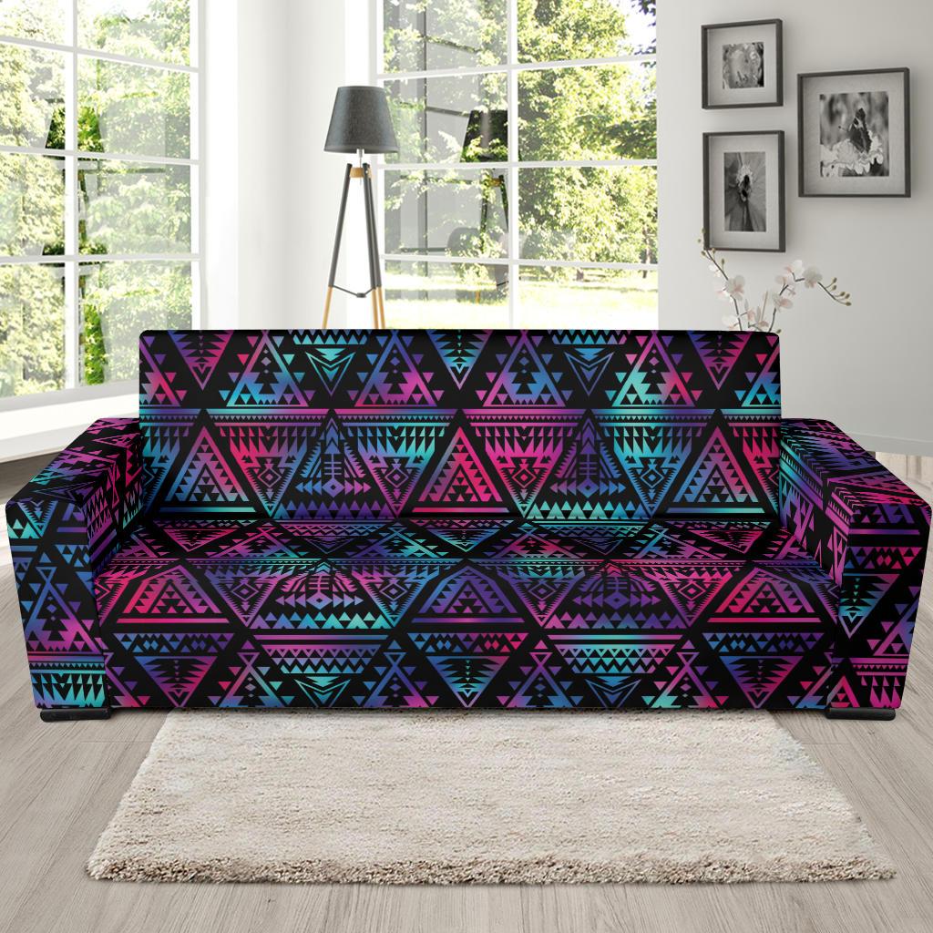 Tribal aztec Dark Multicolor Sofa Slipcover-JORJUNE.COM