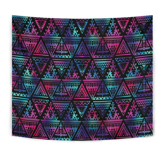 Tribal aztec Dark Multicolor Wall Tapestry