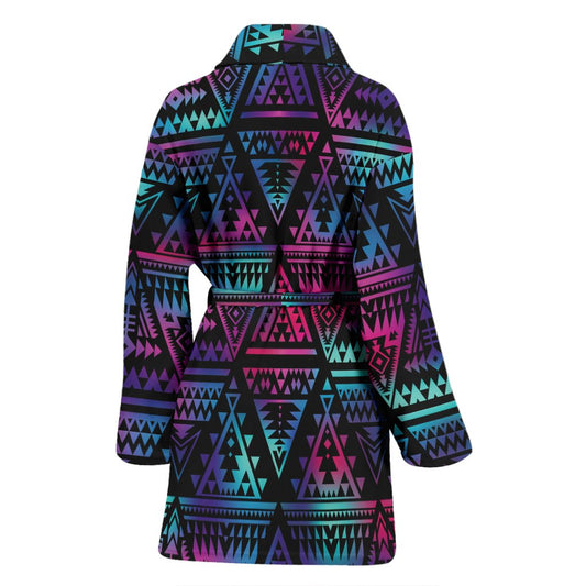 Tribal aztec Dark Multicolor Women Bath Robe