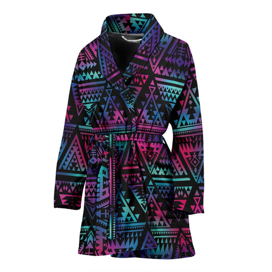 Tribal aztec Dark Multicolor Women Bath Robe