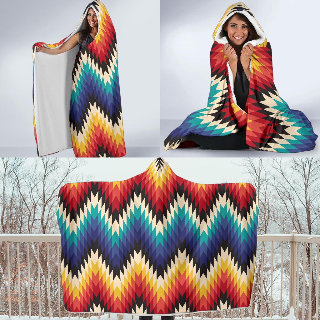 Tribal Aztec Hooded Blanket-JORJUNE.COM