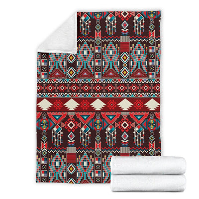 Tribal Aztec Indians Native American Fleece Blanket