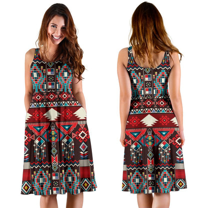 Tribal Aztec Indians Native American Sleeveless Mini Dress