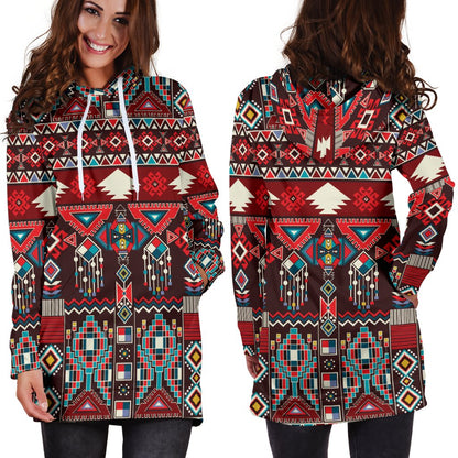 Tribal Aztec Indians Native American Women Hoodie Dress