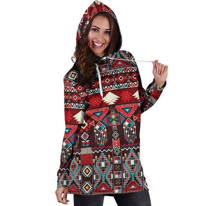 Tribal Aztec Indians Native American Women Hoodie Dress