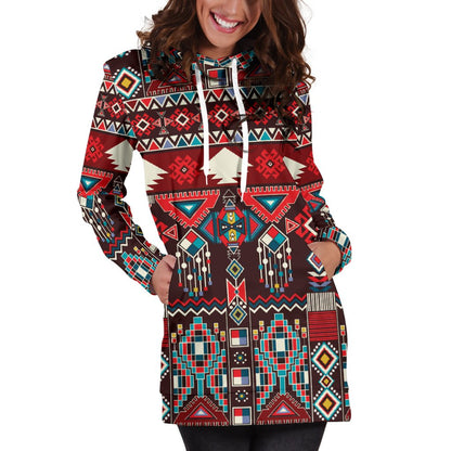 Tribal Aztec Indians Native American Women Hoodie Dress