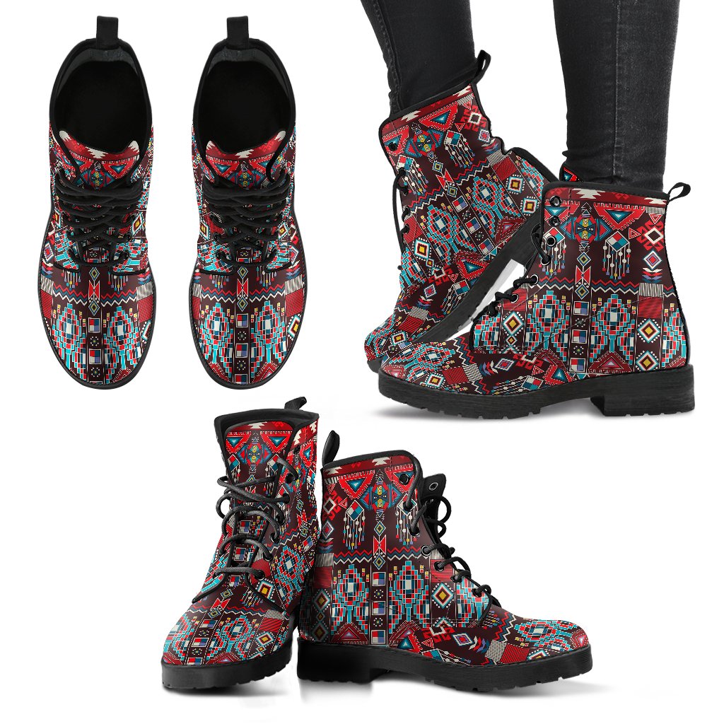 Tribal Aztec Indians Native American Women Leather Boots