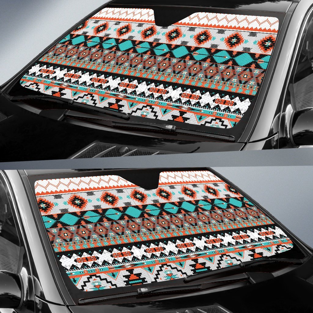 Tribal Aztec Indians Pattern Car Sun Shade-JorJune