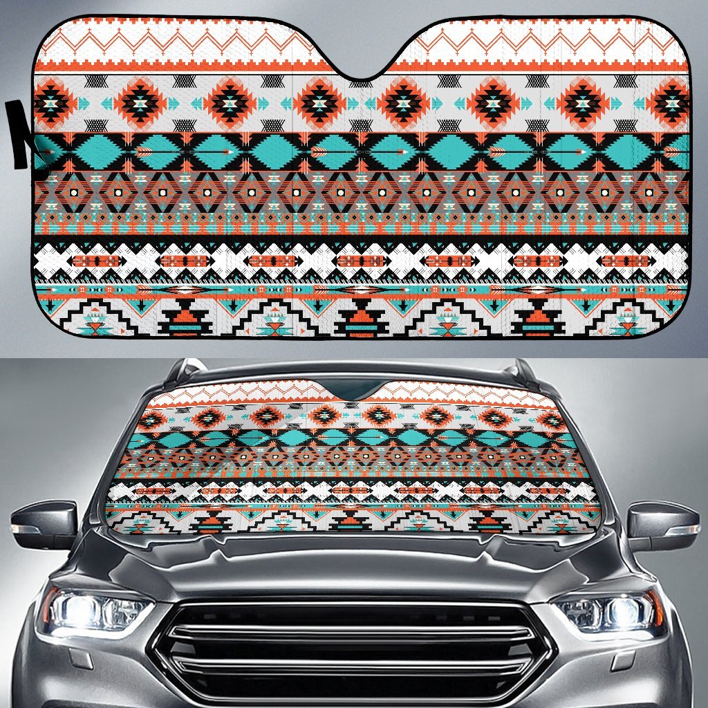 Tribal Aztec Indians Pattern Car Sun Shade-JorJune