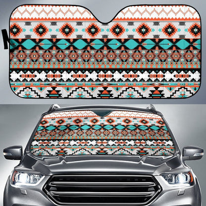 Tribal Aztec Indians Pattern Car Sun Shade-JorJune