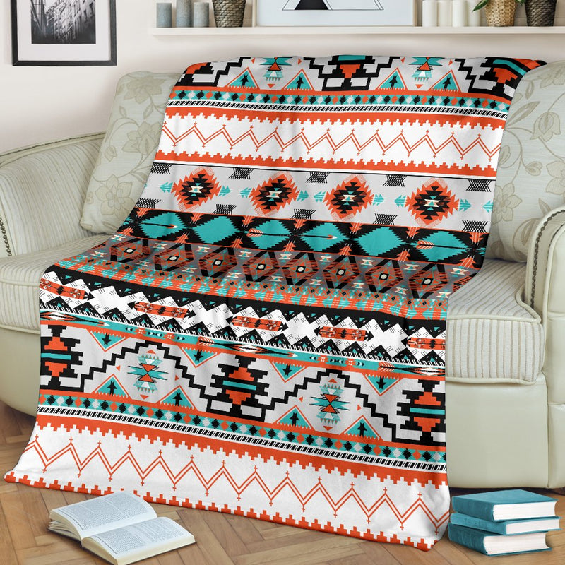 Tribal Aztec Indians Pattern Fleece Blanket