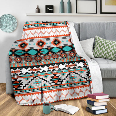 Tribal Aztec Indians Pattern Fleece Blanket