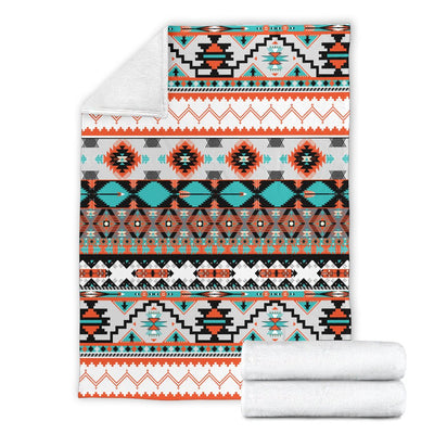 Tribal Aztec Indians Pattern Fleece Blanket