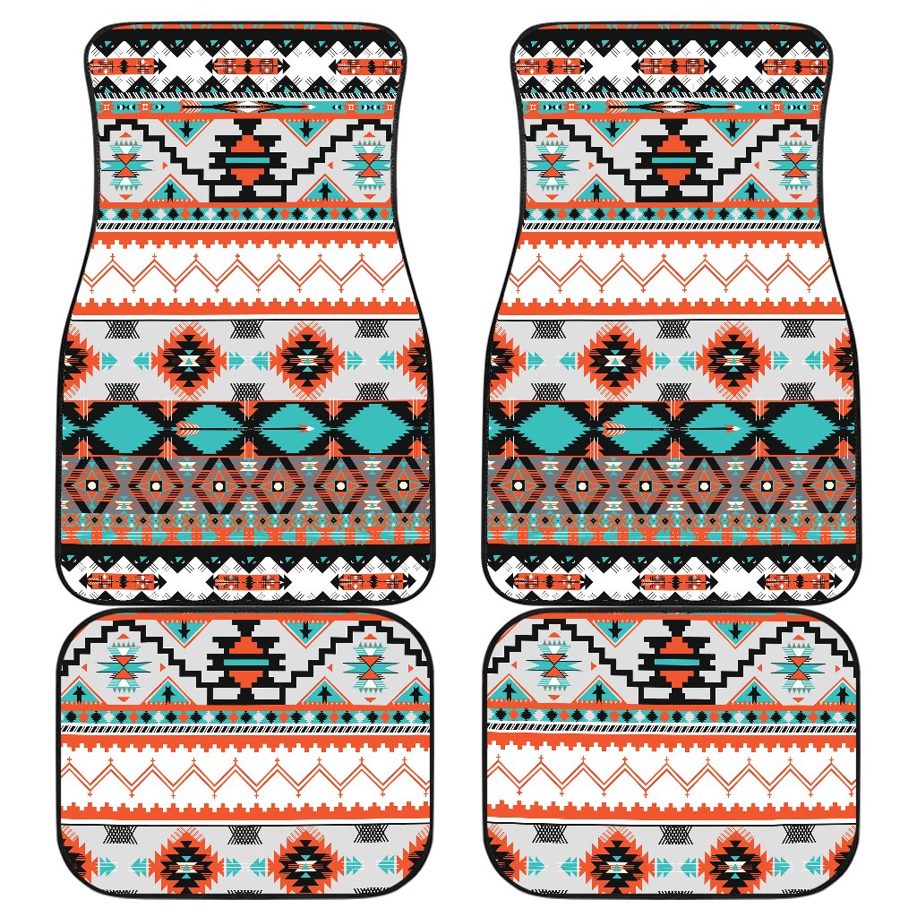 Tribal Aztec Indians pattern Front and Back Car Floor Mats