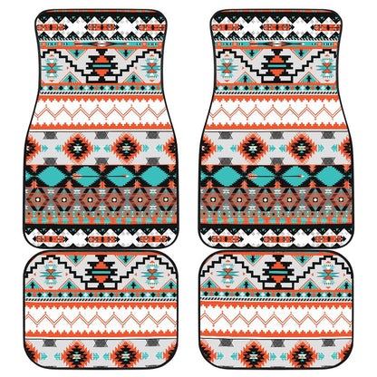 Tribal Aztec Indians pattern Front and Back Car Floor Mats