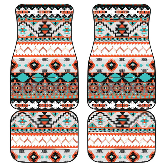 Tribal Aztec Indians pattern Front and Back Car Floor Mats