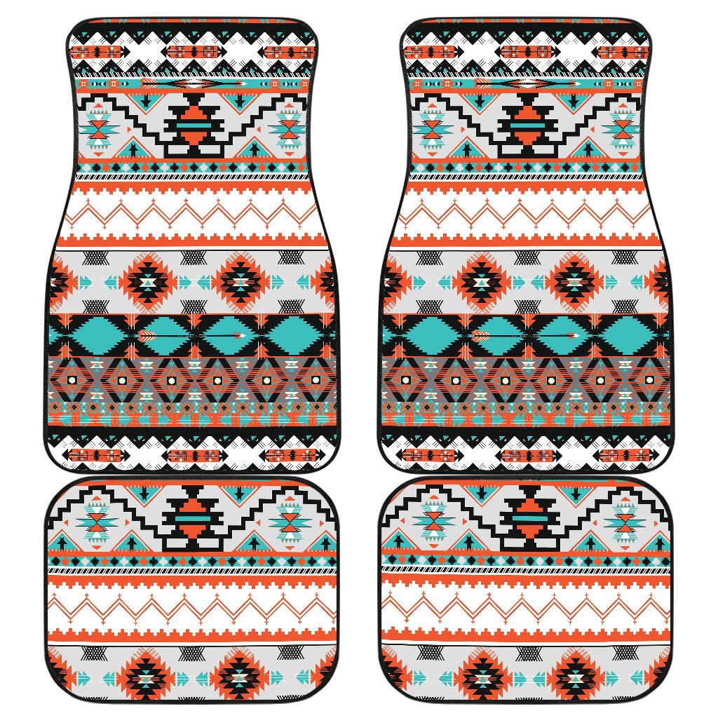 Tribal Aztec Indians pattern Front and Back Car Floor Mats