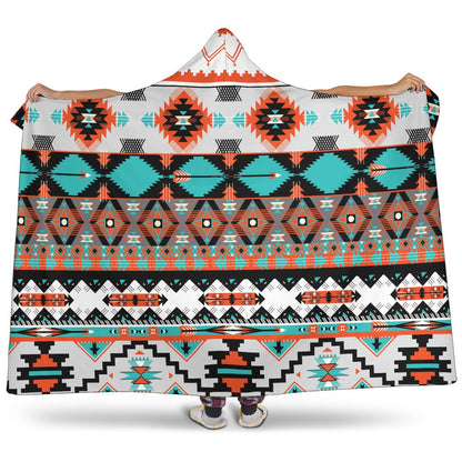 Tribal Aztec Indians pattern Hooded Blanket-JORJUNE.COM