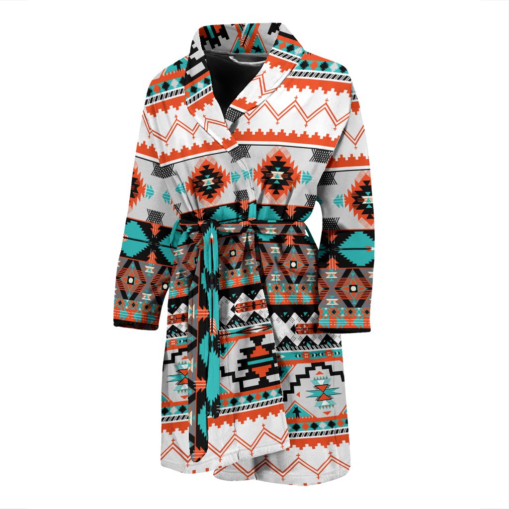 Tribal Aztec Indians Pattern Men Bath Robe