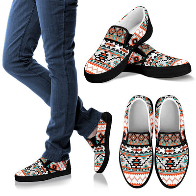 Tribal Aztec Indians Pattern Men Slip On Shoes