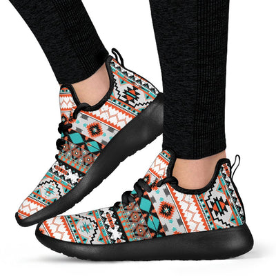 Tribal Aztec Indians pattern Mesh Knit Sneakers Shoes