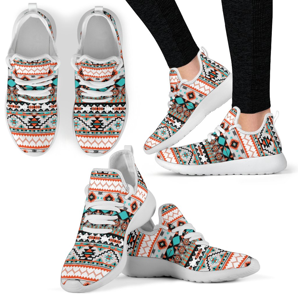 Tribal Aztec Indians pattern Mesh Knit Sneakers Shoes