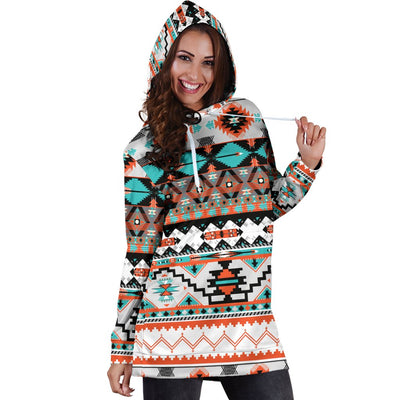 Tribal Aztec Indians Pattern Women Hoodie Dress