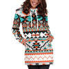 Tribal Aztec Indians Pattern Women Hoodie Dress