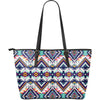 Tribal Aztec native american Large Leather Tote Bag