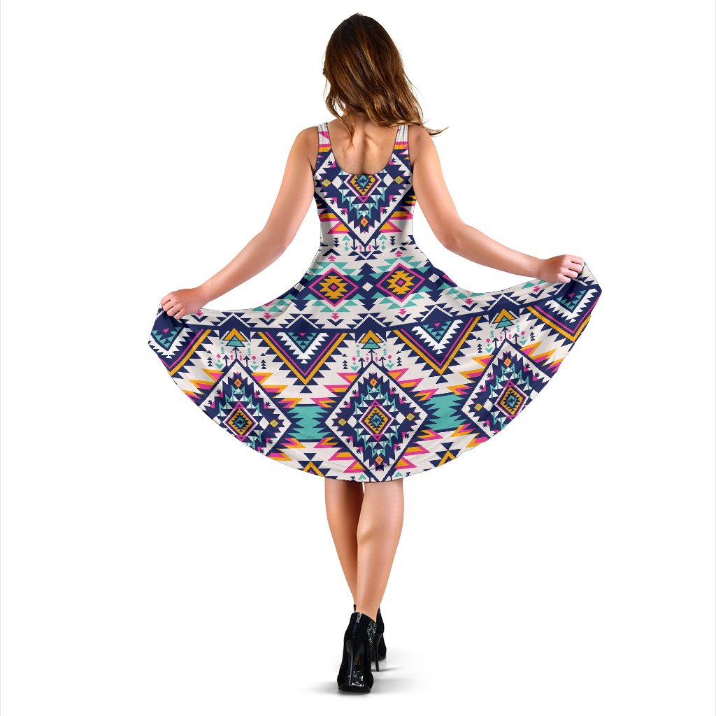 Tribal Aztec Native American Sleeveless Mini Dress