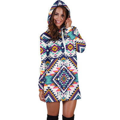 Tribal Aztec Native American Women Hoodie Dress