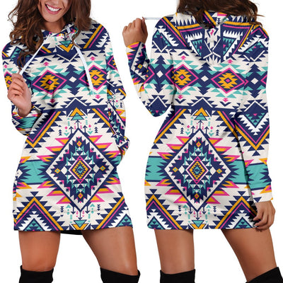 Tribal Aztec Native American Women Hoodie Dress