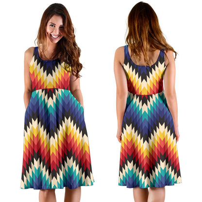 Tribal Aztec Sleeveless Mini Dress