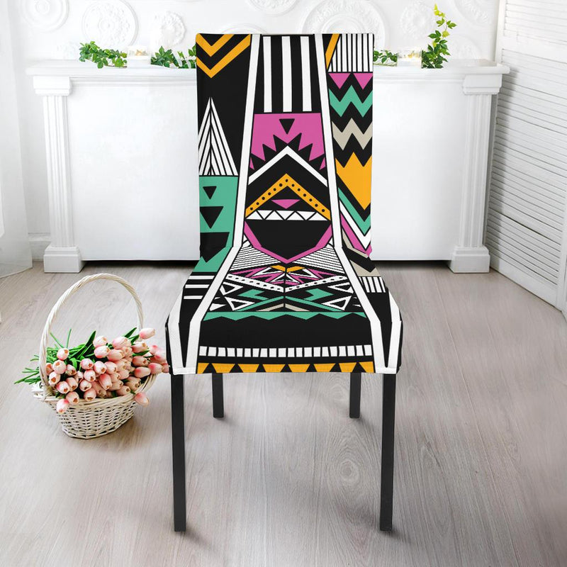 Tribal Aztec Triangle Dining Chair Slipcover-JORJUNE.COM