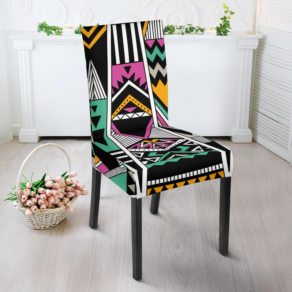 Tribal Aztec Triangle Dining Chair Slipcover-JORJUNE.COM