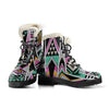 Tribal Aztec Triangle Faux Fur Leather Boots
