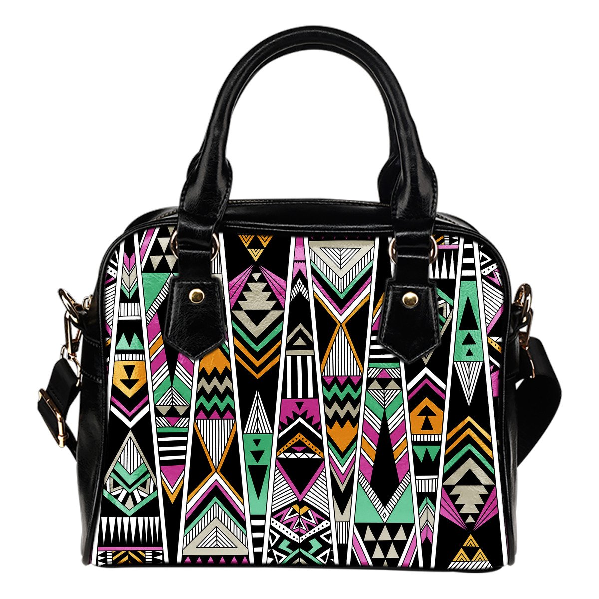 Tribal Aztec Triangle Leather Shoulder Handbag