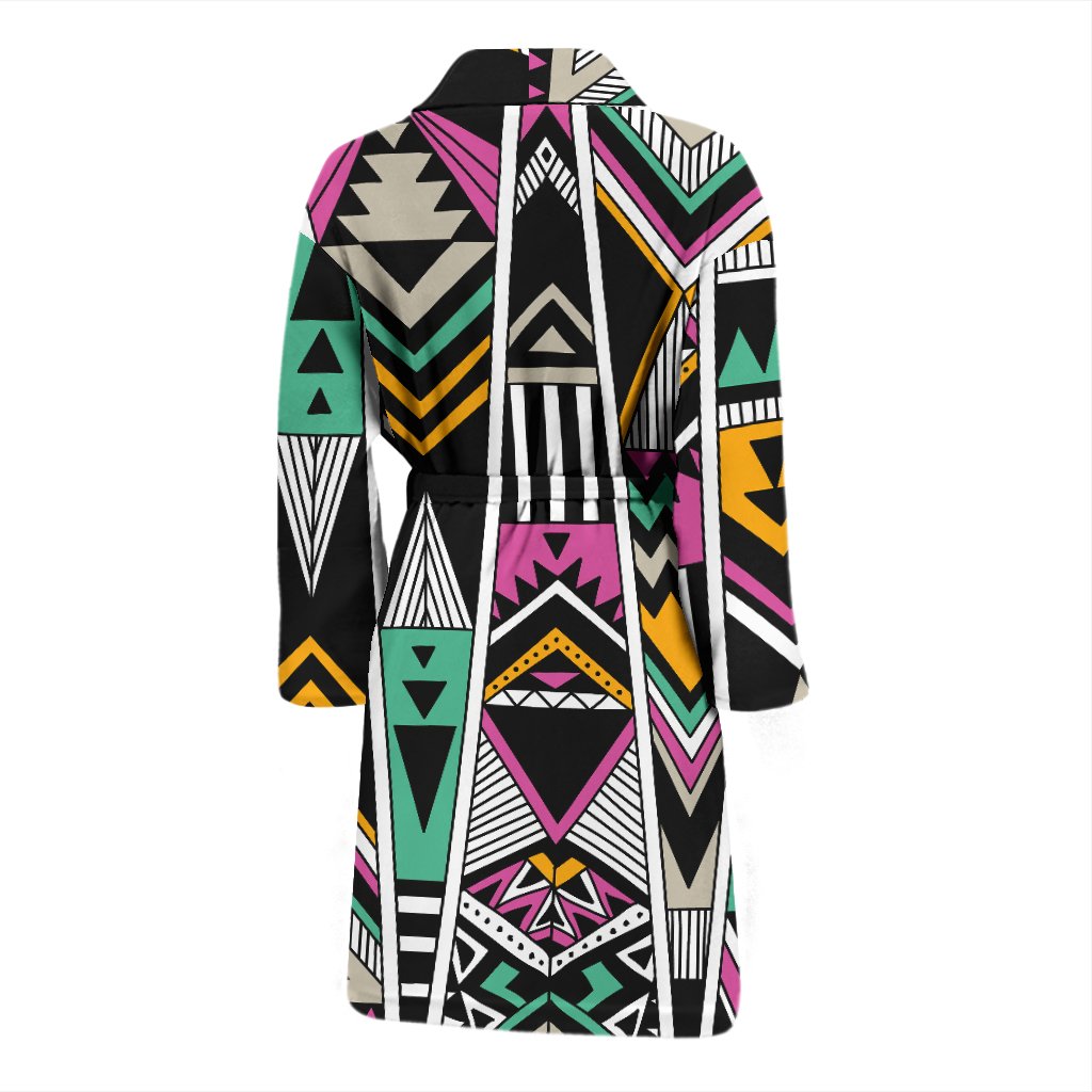 Tribal Aztec Triangle Men Bath Robe