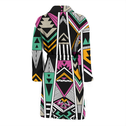 Tribal Aztec Triangle Men Bath Robe