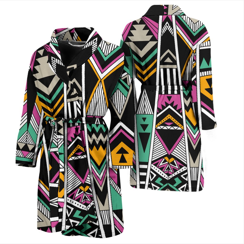 Tribal Aztec Triangle Men Bath Robe