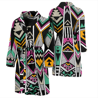 Tribal Aztec Triangle Men Bath Robe